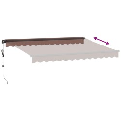 Auvent rétractable automatique avec LED marron 350x250 cm 647138647138