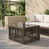 Table de Jardin Gris et Noir 55 x 55 x 37 cm Rattan PE et Verre 647141647141