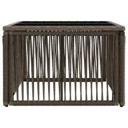 Table de Jardin Gris et Noir 55 x 55 x 37 cm Rattan PE et Verre 647141647141