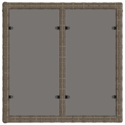 Table de Jardin Gris et Noir 55 x 55 x 37 cm Rattan PE et Verre 647141647141