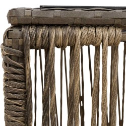 Table de Jardin Gris et Noir 55 x 55 x 37 cm Rattan PE et Verre 647141647141
