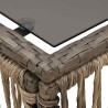 Table de Jardin Gris et Noir 55 x 55 x 37 cm Rattan PE et Verre 647141647141