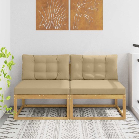 2 Pièce Sofa de milieu extérieur Polyester Blanc 647142647142