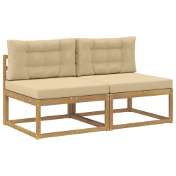 2 Pièce Sofa de milieu extérieur Polyester Blanc 647142647142