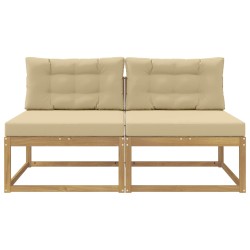2 Pièce Sofa de milieu extérieur Polyester Blanc 647142647142