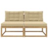 2 Pièce Sofa de milieu extérieur Polyester Blanc 647142647142