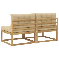 2 Pièce Sofa de milieu extérieur Polyester Blanc 647142647142