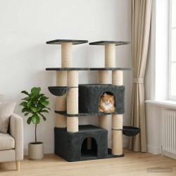 Arbre à chat avec poteaux à griffer en sisal 2 pc Gris foncé 647150647150