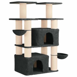 Arbre à chat avec poteaux à griffer en sisal 2 pc Gris foncé 647150647150