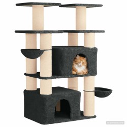 Arbre à chat avec poteaux à griffer en sisal 2 pc Gris foncé 647150647150