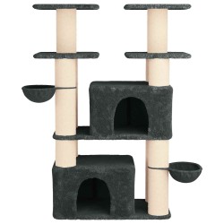 Arbre à chat avec poteaux à griffer en sisal 2 pc Gris foncé 647150647150