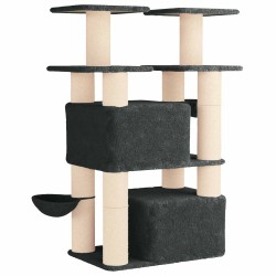 Arbre à chat avec poteaux à griffer en sisal 2 pc Gris foncé 647150647150