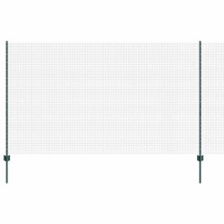 Clôture en fil soudé avec poteaux 50 x 1,4 m Vert Maille 647156647156