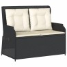 Salon de jardin 3 pcs avec coussins Noir Résine tressée 647161647161