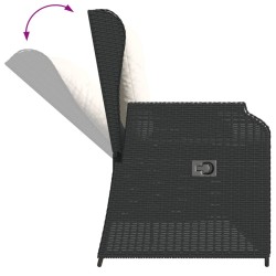 Salon de jardin 3 pcs avec coussins Noir Résine tressée 647161647161