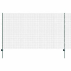 Clôture en fil soudé avec poteaux 50 x 1,4 m Vert Maille 647172647172