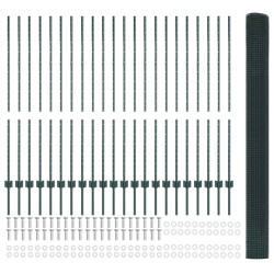 Clôture en fil soudé avec poteaux 50 x 1,4 m Vert Maille 647172647172
