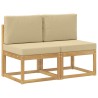 2 Pièce Sofa de milieu extérieur Bois d'Acacia Massif Blanc 647177647177