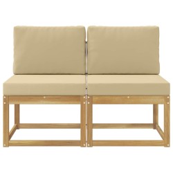 2 Pièce Sofa de milieu extérieur Bois d'Acacia Massif Blanc 647177647177