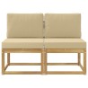 2 Pièce Sofa de milieu extérieur Bois d'Acacia Massif Blanc 647177647177