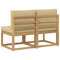 2 Pièce Sofa de milieu extérieur Bois d'Acacia Massif Blanc 647177647177