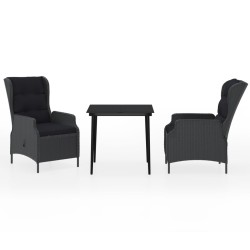 Ensemble à manger de jardin 3 pcs Gris foncé 647179647179