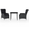 Ensemble à manger de jardin 3 pcs Gris foncé 647179647179