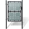 Portail de clôture noir à une porte 100x125 cm 647187647187