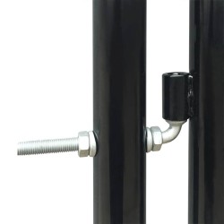 Portail de clôture noir à une porte 100x125 cm 647187647187