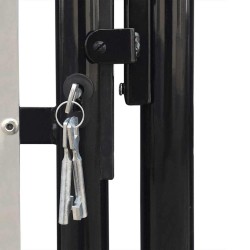 Portail de clôture noir à une porte 100x125 cm 647187647187