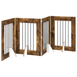 Porte de chien pliable avec supports 4 pcs Chêne fumé 241 cm 647194647194