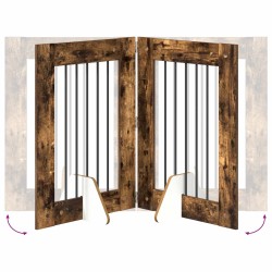 Porte de chien pliable avec supports 4 pcs Chêne fumé 241 cm 647194647194