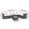 Salon de jardin 8 pcs avec coussins marron résine tressée 647200647200