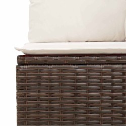 Salon de jardin 8 pcs avec coussins marron résine tressée 647212647212