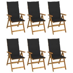 Chaises pliables de jardin lot de 6 avec coussins Bois d'acacia 647214647214