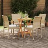 Chaises de jardin avec coussin 4 pcs Beige et blanc crème 647215647215