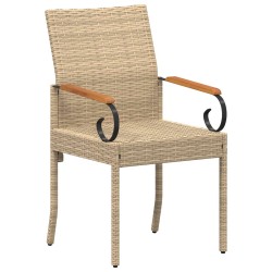 Chaises de jardin avec coussin 4 pcs Beige et blanc crème 647215647215