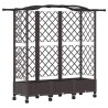 Lit Élevé avec Treillis et Toit Marron 163 x 40 x 129 cm PP 647219647219