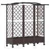 Lit Élevé avec Treillis et Toit Marron 163 x 40 x 129 cm PP 647219647219