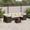 Salon de jardin 8 pcs avec coussins marron résine tressée 647222647222