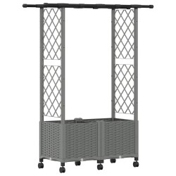 Lit Élevé avec Treillis et Toit Gris clair 124,5 x 40 x 142 cm 647223647223