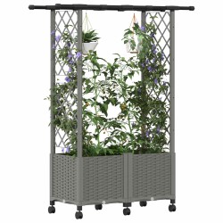 Lit Élevé avec Treillis et Toit Gris clair 124,5 x 40 x 142 cm 647223647223