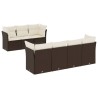 Salon de jardin 8 pcs avec coussins marron résine tressée 647224647224