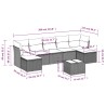 Salon de jardin 8 pcs avec coussins marron résine tressée 647225647225