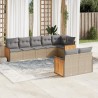 Salon de jardin avec coussins 8 pcs beige résine tressée 647239647239