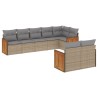 Salon de jardin avec coussins 8 pcs beige résine tressée 647239647239
