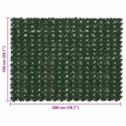 Écran de balcon avec feuilles Vert foncé 200 x 150 cm 647241647241