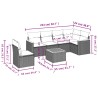 Salon de jardin 7 pcs avec coussins noir résine tressée 647243647243