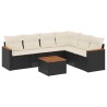 Salon de jardin 7 pcs avec coussins noir résine tressée 647244647244