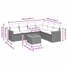 Salon de jardin 7 pcs avec coussins noir résine tressée 647244647244